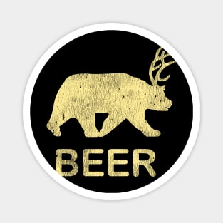 Beer Bear Deer Vintage Magnet